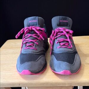 New Balance Women's Charcoal and Fuchsia Sneakers